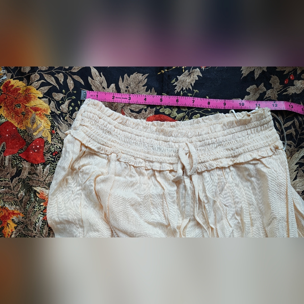 Angie Bohemian Cream Ruffle Hem Women's Skirt, NWT, Large - Picture 3 of 9